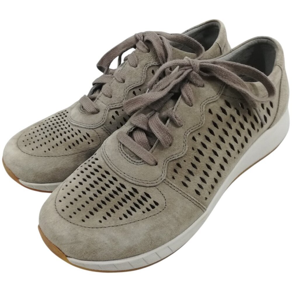 Dansko Charlie Leather Suede Perforated Lace Up Sneaker Size 39 8.5-9 Beige